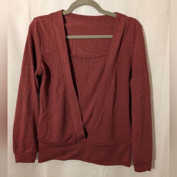 SHEIN Sweaters - SHEIN Red V-Neck Sweater